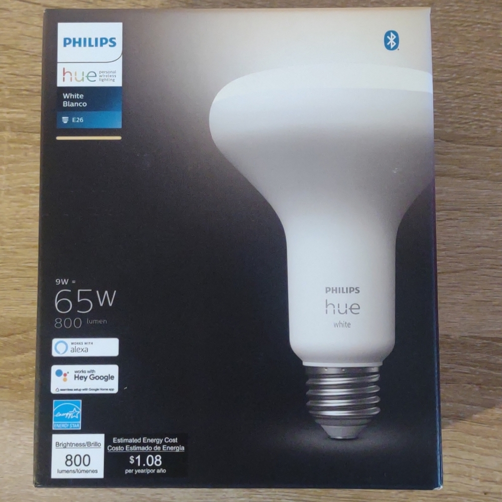 Philips Hue White BR30 LED 65W Equivalent Dimmable Smart Wireless Flood Light Bu
